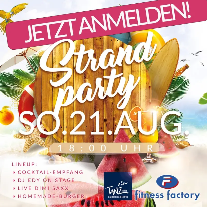 Strandparty am 21. August