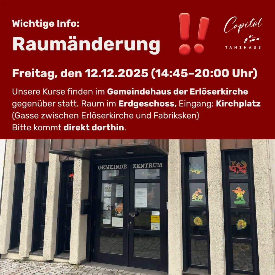 Achtung: Raumänderung – Fr., 12.12.25